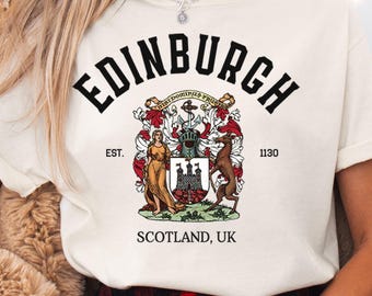 Edinburgh Komfort Farben Tshirt, Edinburgh T-Shirt, Edinburgh Shirt, Schottland Geschenk, Schottland T-Shirt, T-Shirt im schottischen Stil, Edinburgh Souvenir