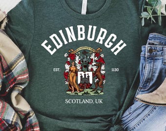 Camiseta de Edimburgo, Camiseta de Edimburgo, Camiseta de Edimburgo, Regalo de Escocia, Camiseta de Escocia, Camiseta de estilo escocés, Recuerdo de Edimburgo