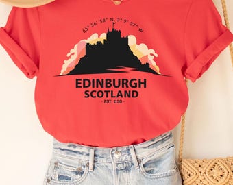 Camiseta de Edimburgo, Camiseta de Edimburgo, Camiseta de Edimburgo, Regalo de Escocia, Camiseta de Escocia, Camiseta de estilo escocés, Recuerdo de Edimburgo