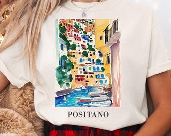 Koszulka w kolorach Positano comfort, Koszulka z Wybrzeża Amalfi, Koszulka z Wybrzeża Amalfi, Koszulka z Wybrzeża Amalfi, Koszulka z Włoch, Positano, Capri, Koszulka wakacyjna