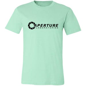Aperture Laboratories T-Shirt, Aperture Laboratories T-Shirt, Aperture Labs Vertical Logo Tshirt, Retro Gamer Tee, Video Gaming Collectible image 7