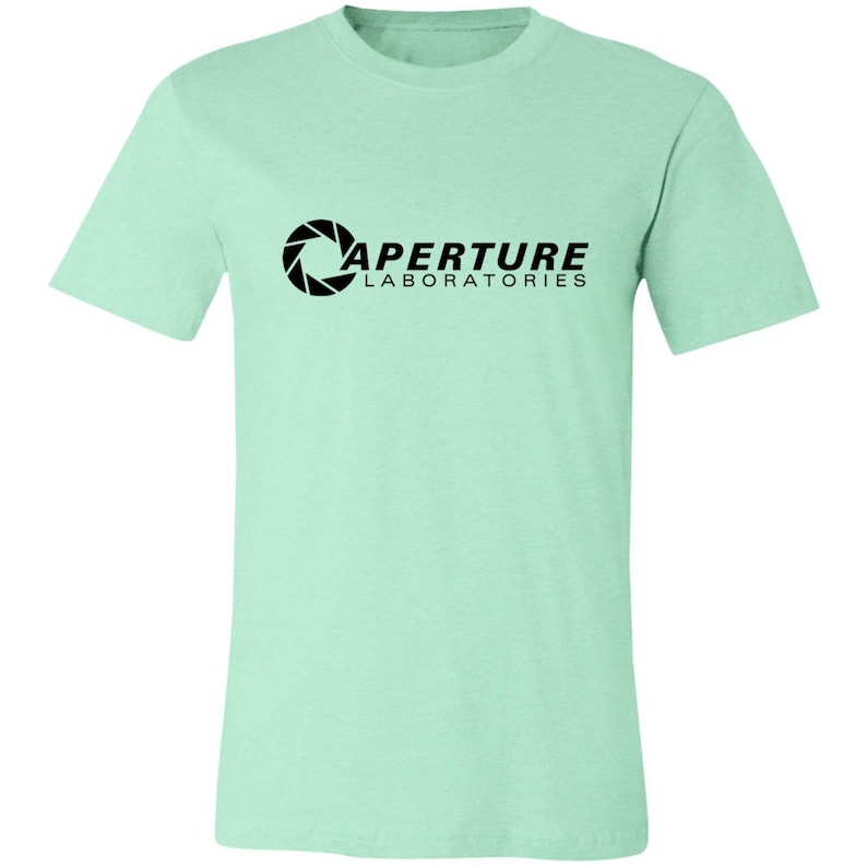 Aperture Laboratories T-Shirt, Aperture Laboratories T-Shirt, Aperture Labs Vertical Logo Tshirt, Retro Gamer Tee, Video Gaming Collectible image 7