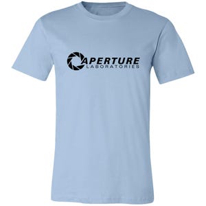 Aperture Laboratories T-Shirt, Aperture Laboratories T-Shirt, Aperture Labs Vertical Logo Tshirt, Retro Gamer Tee, Video Gaming Collectible image 3