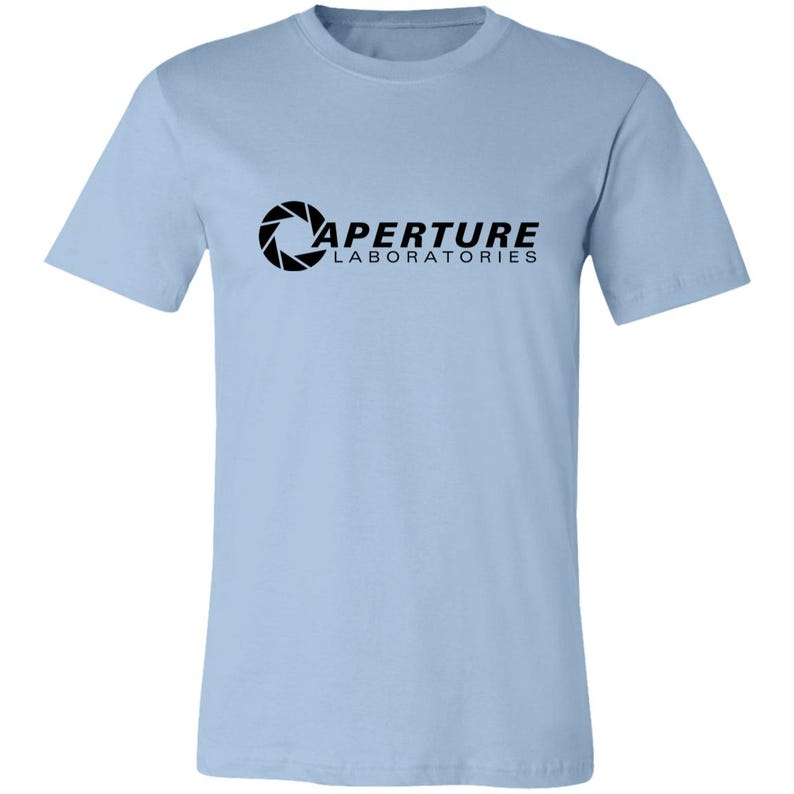 Aperture Laboratories T-Shirt, Aperture Laboratories T-Shirt, Aperture Labs Vertical Logo Tshirt, Retro Gamer Tee, Video Gaming Collectible image 3