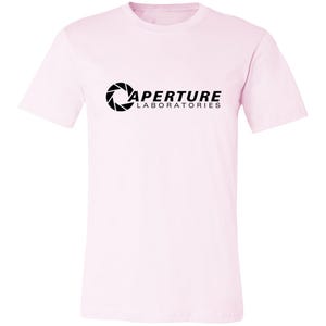 Aperture Laboratories T-Shirt, Aperture Laboratories T-Shirt, Aperture Labs Vertical Logo Tshirt, Retro Gamer Tee, Video Gaming Collectible image 5