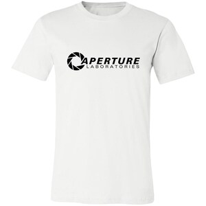 Aperture Laboratories T-Shirt, Aperture Laboratories T-Shirt, Aperture Labs Vertical Logo Tshirt, Retro Gamer Tee, Video Gaming Collectible image 4