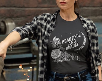 Sacred Datura-T-shirt, giftige woestijnbloem, pasvorm uniseks