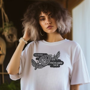 Indecisive Oracle, sphinx moths and ouija planchette, mystical, witchy teeshirt