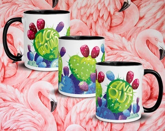 Ceramic mug "F*ck Around, Find Out" prickly pear cactus