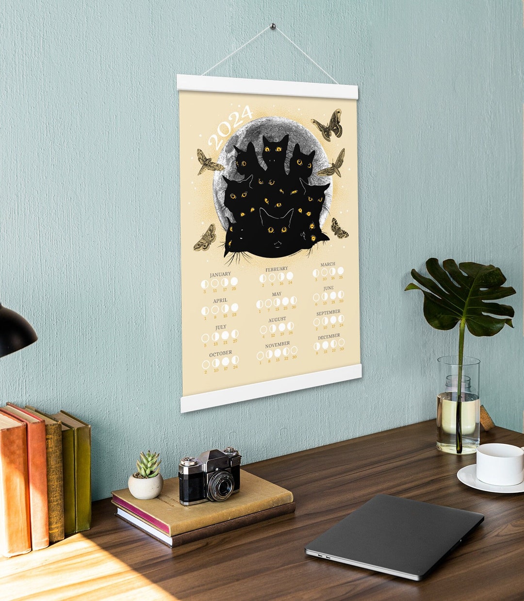 2024 Lunar Calendar void Kitty Light Version, 12x18 Art Print With