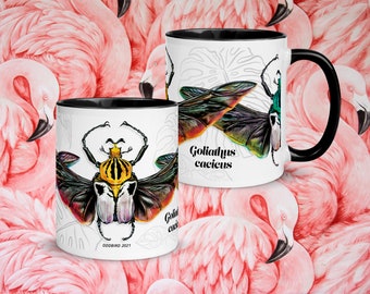 Ceramic mug "Goliath Beetle", bug mug, Entomology Art