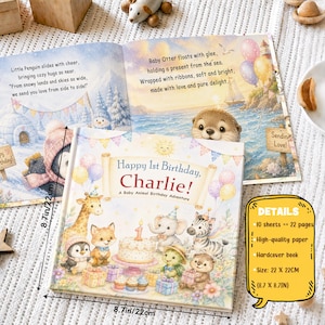 Personalized First Birthday Book, Custom Baby Name Storybook, 1st Birthday Keepsake Gift, Gift From Grandma Aunt Godmom, Boys Girls image 8