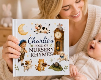 Personalized Bedtime Story Book for Baby, Custom Nursery Rhymes, Read Aloud Hardcover Gift, First Reading Keepsake