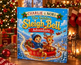Personalized Christmas Book for Kids, Custom Name Storybook, The Golden Sleigh Bell Adventure, Christmas Keepsake Gift, Baby First Christmas