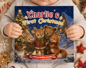 Personalized First Christmas Book, Custom Baby Christmas Storybook, Baby Name Keepsake Gift, Christmas Gift For Baby Boy Girl