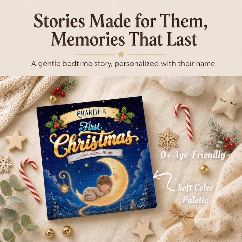 Personalized Baby First Christmas Book, Custom Name Christmas Story ...