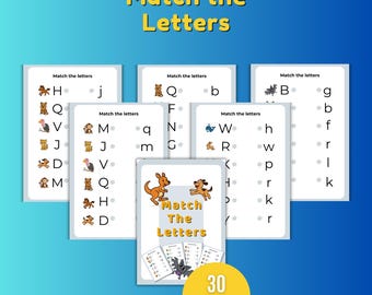Alphabet Letter Matching Game - 30 Printable Uppercase & Lowercase Letter Recognition Sheets