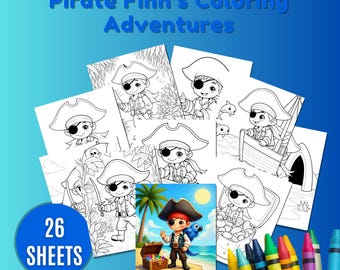 Las aventuras del pirata Finn para colorear - PDF imprimible