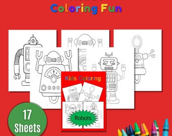 Robot Coloring Pages – 17 Printable Sheets for Kids