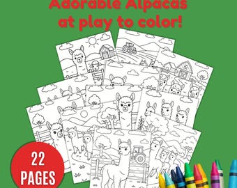 Alpaca Coloring Pages: 22 Farm Animal Printable Sheets (PDF Download)
