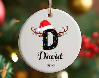 Name ornament, Custom Letter ornament, Elf Ornament Personalized Christmas ornament 2025, Letter Name Ornament, Christmas ornament for kids