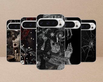 Gothic Phone Case Occult Dark Cover for Google Pixel 10, 10Pro, 9, 9Pro, 8A, 8, 7A, 6A, Samsung S26, S25, S24Fe, A16, iPhone 17, 16