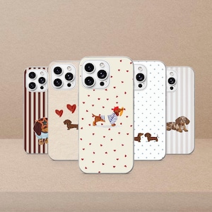 Dackel Handyhülle mit Dackel-Motiv für iPhone 17 Pro, 16, 15, 14, 13, Samsung S26, S25, S24, S23 Fe, S22, A16, A26, A56, Pixel 10, 9 Pro