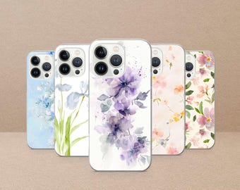 Blumen Handy Hülle Aquarell Spring Cover Für iPhone 17Pro, 16, 15, 14, 13, Samsung S26, S25, S24, S23Fe, S22, A16, A26, A56, Pixel 10,9Pro