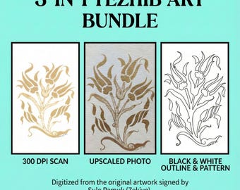 Złote oświetlenie, islamski wzór, turecki Tezhib, cyfrowy do pobrania, do wydrukowania, osmański ornament kwiatowy