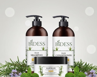 Rosemary Mint Hair Care Trio: Shampoo, Conditioner, & Mask