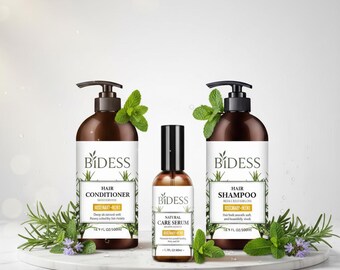 Rosemary Mint Hair Care Trio: Shampoo, Conditioner & Serum