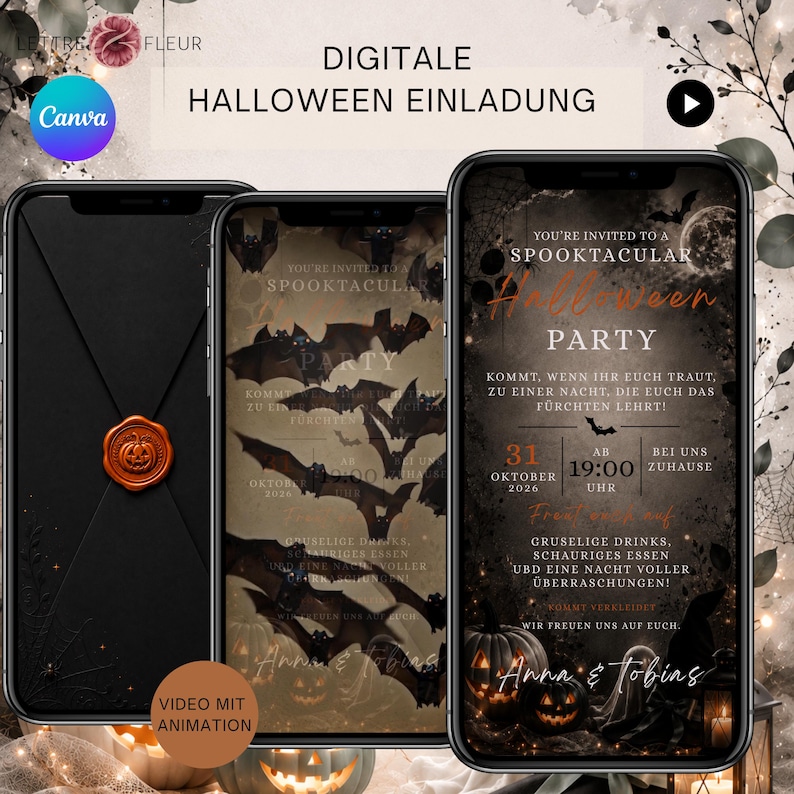 Digital Halloween Invitation | Animated Halloween Party Invitation ...