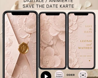 Digital Save the Date Card | Animated Wedding Invitation | Wedding E-Vite | Canva Template | DE012