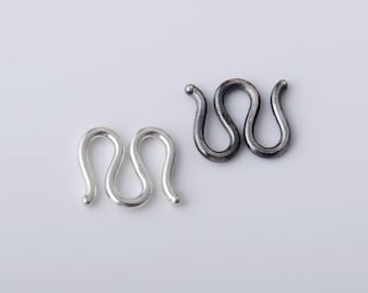 Zapięcie ze srebra próby 925 do naszyjnika, bransoletki, zapięcie typu M ze srebra próby 925