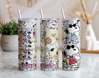 Emballage de gobelet comique de dessin animé | Pop art rétro, 20 oz (fichiers PNG à téléchargement instantané)