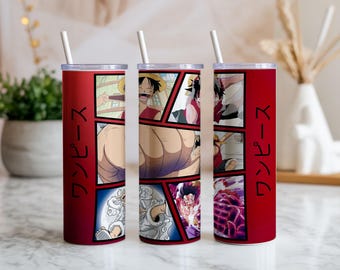 Emballage de gobelet Anime Fighter Power Evolution PNG | Conception de sublimation de style manga d'action | 20 oz, droit et conique