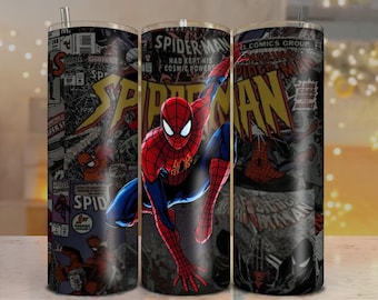 Confezione da 3 Spiderman Tumbler Wrap: Tumbler sottile da 20 oz con design a sublimazione (download digitale)