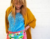 100% katoen FLAMINGO bumbag fanny pack turquoise ykk zip. volledig gevoerd fanny pack met sleutelring tabblad voor kinderen