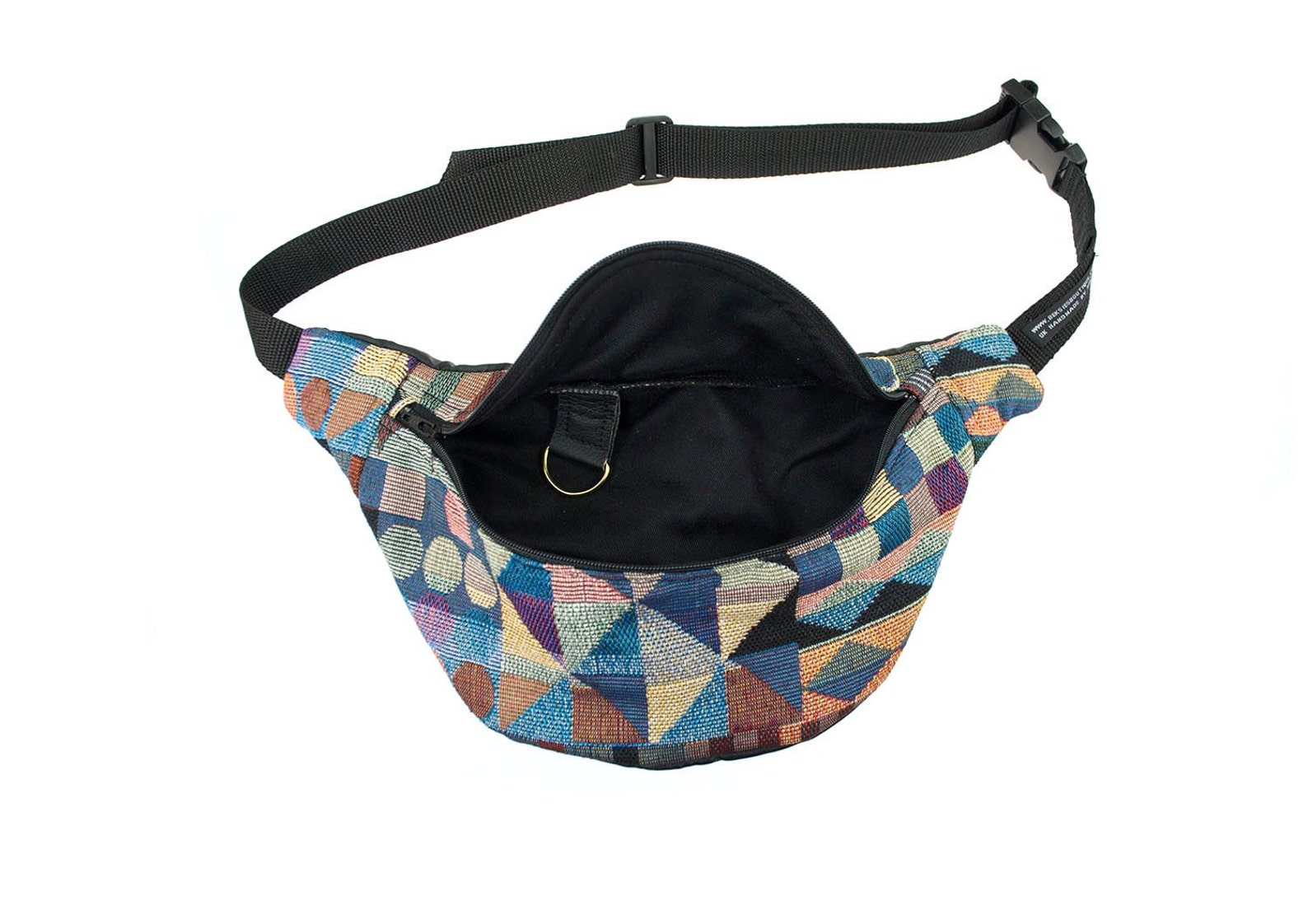 Geometric bumbag fannypack tapestry black ykk zip. fully Etsy