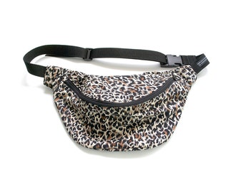 Fannypack bumbag animal print ykk zip. fully lined fanny pack with key ring tab fanny pack bum bag hip sac