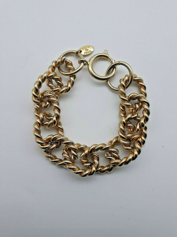 Vintage 1980s Erwin Pearl Gold-Tone Twist Chain L… - image 1