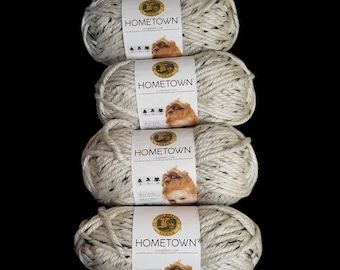 4 Lion Brand Hometown Yarn #302 Aspen Tweed Acrylic/Rayon - 4 oz. Skeins