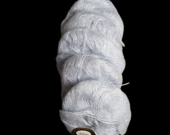 5 Omaghi Solaris Yarn #207 Silvery Light Gray Mohair Wool Blend 50g Skeins