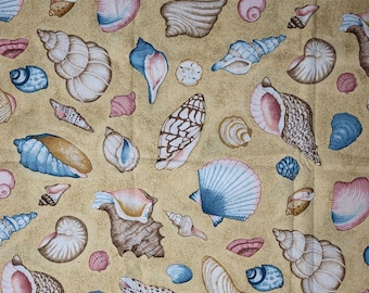 Cranston Print Works Decorator Fabric Nautical Sand Seashells Beach Coastal 3 yd