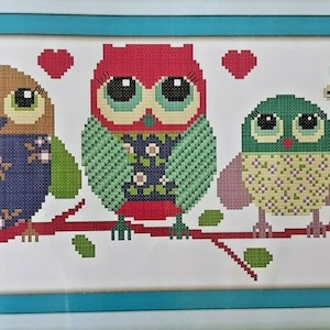 Joy Sunday Stamped Cross Stitch Kit #C557 &#39;Cartoon Owl&#39;--19&quot;x9.5&quot;