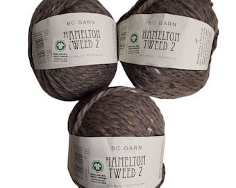 3 Skeins BC Garn Hamelton Tweed 2 Yarn – Light Brown Organic Wool