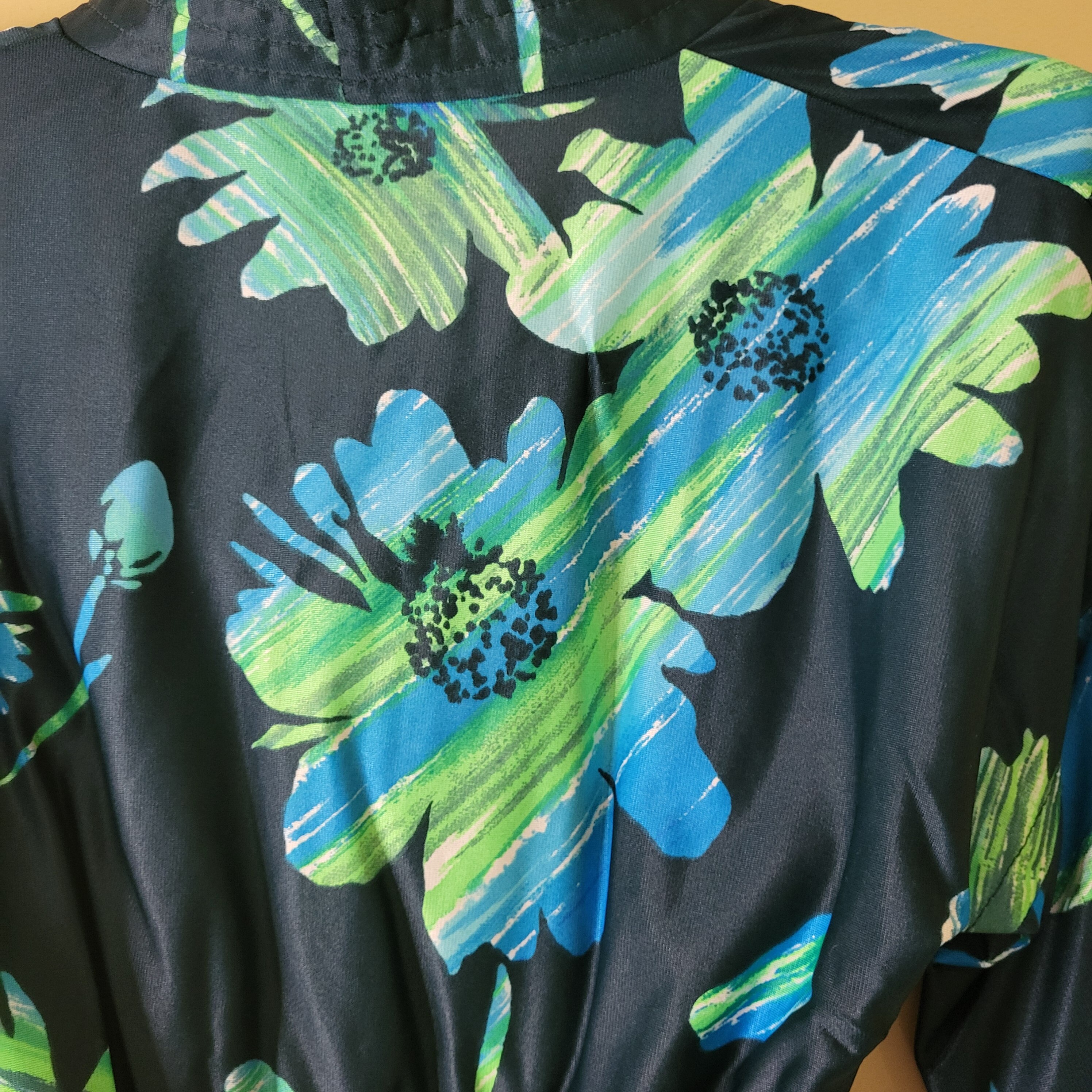 Vtg 70s Jantzen Swim Cover-up Size M Short Belted Big Floral