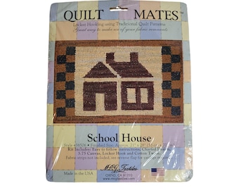 Quilt Mates Locker Hooking Canvas "School House" Traditional Quilt Pattern