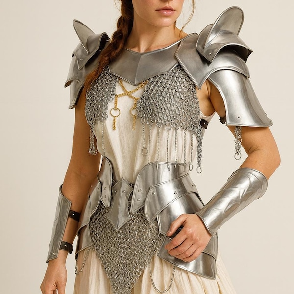 Medieval Female Warrior Armor Set | Handmade Steel Costume for LARP, Cosplay & Renaissance Fair