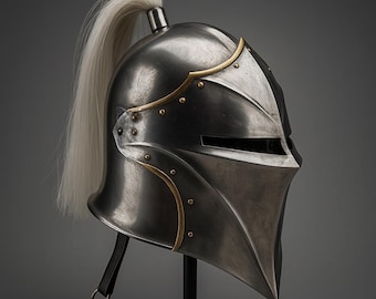 Handmade 18 Gauge Steel Barbuta Helmet – Renaissance Fair, LARP, Cosplay